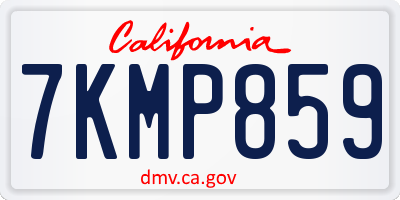 CA license plate 7KMP859