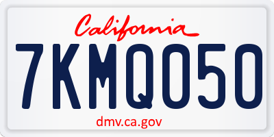 CA license plate 7KMQ050