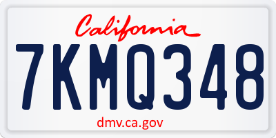 CA license plate 7KMQ348