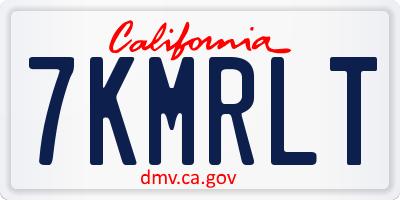 CA license plate 7KMRLT