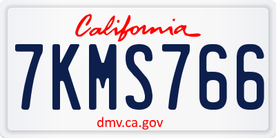 CA license plate 7KMS766