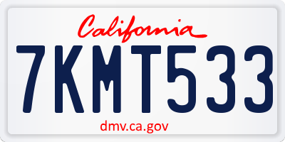 CA license plate 7KMT533