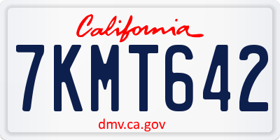 CA license plate 7KMT642