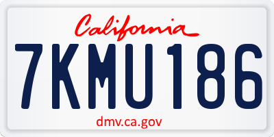 CA license plate 7KMU186