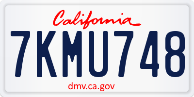 CA license plate 7KMU748