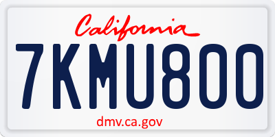 CA license plate 7KMU800