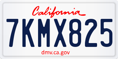 CA license plate 7KMX825