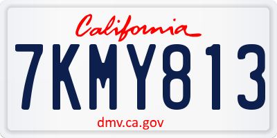 CA license plate 7KMY813