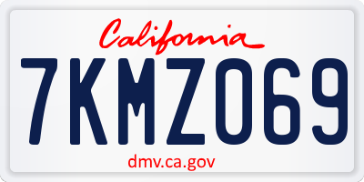 CA license plate 7KMZ069