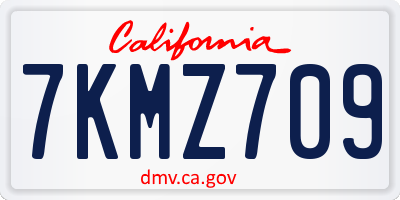 CA license plate 7KMZ709