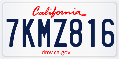 CA license plate 7KMZ816