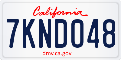 CA license plate 7KND048