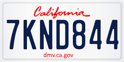 CA license plate 7KND844