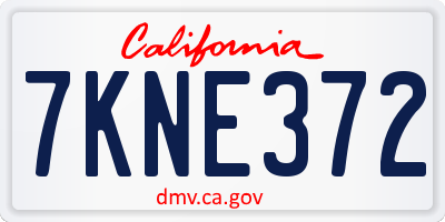 CA license plate 7KNE372
