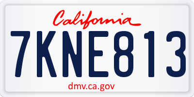 CA license plate 7KNE813