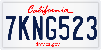 CA license plate 7KNG523