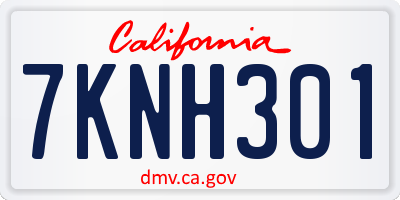 CA license plate 7KNH301