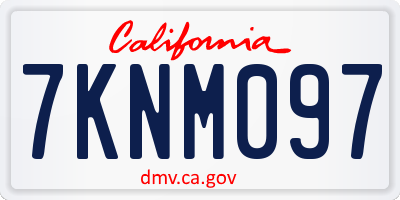 CA license plate 7KNM097