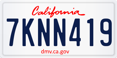 CA license plate 7KNN419