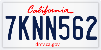 CA license plate 7KNN562