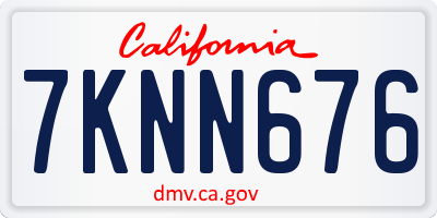 CA license plate 7KNN676