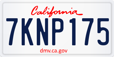 CA license plate 7KNP175