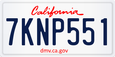 CA license plate 7KNP551