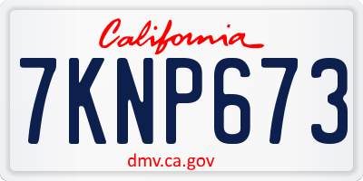 CA license plate 7KNP673