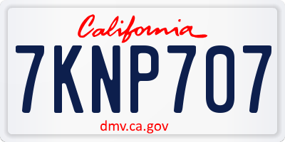 CA license plate 7KNP707