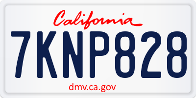 CA license plate 7KNP828