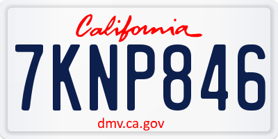 CA license plate 7KNP846
