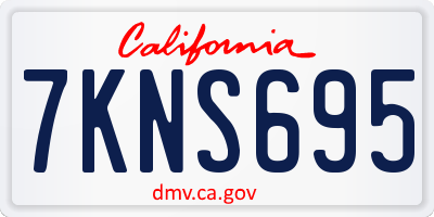 CA license plate 7KNS695