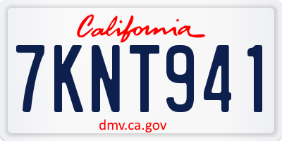 CA license plate 7KNT941