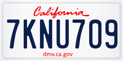 CA license plate 7KNU709