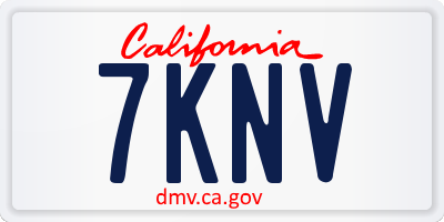 CA license plate 7KNV