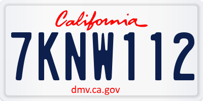 CA license plate 7KNW112