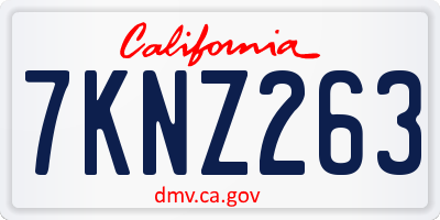 CA license plate 7KNZ263