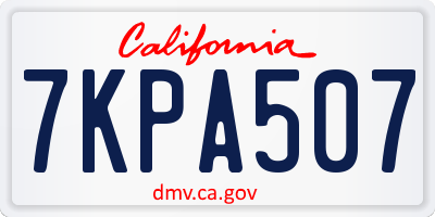 CA license plate 7KPA507