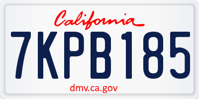 CA license plate 7KPB185