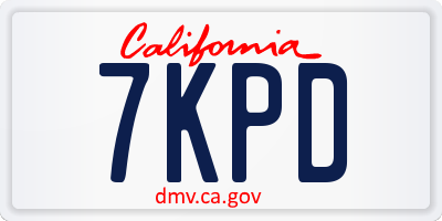 CA license plate 7KPD