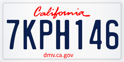 CA license plate 7KPH146