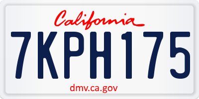 CA license plate 7KPH175
