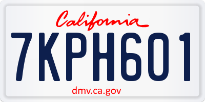 CA license plate 7KPH601