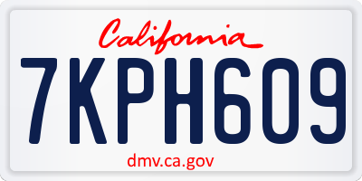 CA license plate 7KPH609