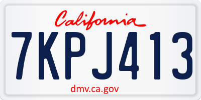 CA license plate 7KPJ413