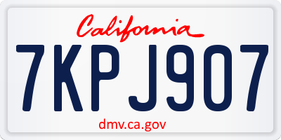 CA license plate 7KPJ907