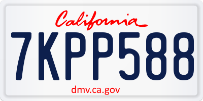 CA license plate 7KPP588