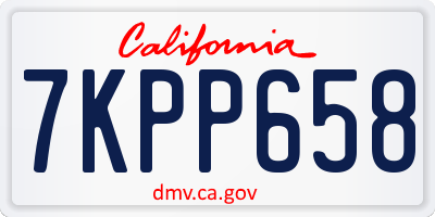 CA license plate 7KPP658