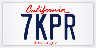 CA license plate 7KPR