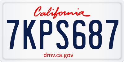 CA license plate 7KPS687